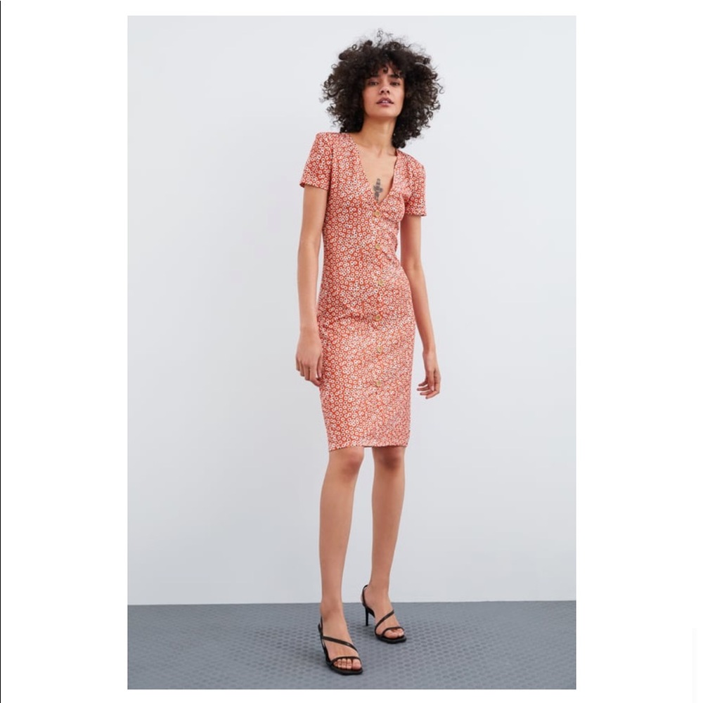 Zara Botton Front Midi Dress